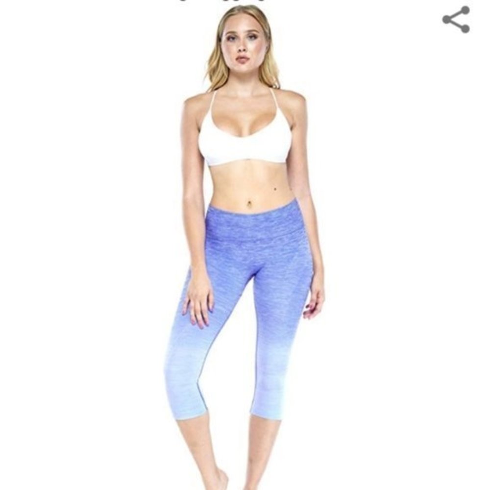 Electric‎ Yoga Ombre Blue Capri Yoga Leggings